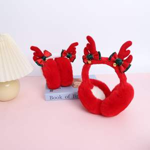 سماعات أذن قابلة للطي للبالغين على شكل قرون الغزلان، سماعات شتوية سميكة دافئة من الفرو للطلاب، حماية من البرد في الهواء الطلق - Product Image 3