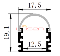 Profilé d'extrusion d'aluminium à LED en forme de U plat T5 Super Bar Light Housing Linear Channels LS-163 Surface Mounted Anodized Cutting