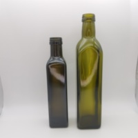 Bouteilles d'huile comestible Marasca vides en verre vert de 250 ml, 500 ml, 750 ml, 1000 ml avec bouchon de 31,5 mm