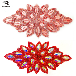 Tissu adhésif strass Appliques accessoires couture à la main perles de verre coupe patchs pour bricolage artisanat vêtements décorations - Product Image 1