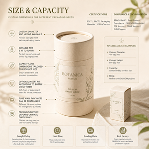 Tubo <span class=keywords><strong>di</strong></span> Carta su Misura per Imballaggio, Scatola Cilindrica in Cartone Kraft Biodegradabile per Profumi, Cosmetici, Candele, Tè e Confezioni Regalo - Product Image 3