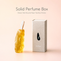 Boîte d'échantillons personnalisée en papier kraft recyclé avec fenêtre en forme de larme, emballage pour barre solide ambrée, manchon coulissant écologique OEM