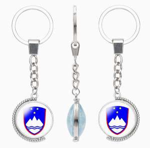 Porte-clés rotatif double face avec drapeau du Vatican, <span class=keywords><strong>armoiries</strong></span> nationales, pierre précieuse, accessoire créatif - Product Image 6