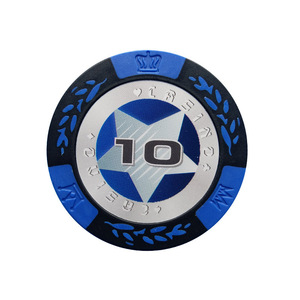 <strong>Custom</strong> Logo Crown Pattern 13.5g Clay Poker Chips PS ABS Ceramic Plastic Casino Gambling Entertainment Gifts Minimum Order 500pcs - Product Image 3