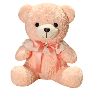 Kawaii Urso Colorido De Pelúcia De Pelúcia Brinquedos Bow Tie Urso Peluche Soft Brinquedos Rosa Marrom Teddy Bear Presentes do Dia dos Namorados