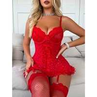 Pyjama pour femmes de style français avec dentelle, patchwork en maille et paillettes, vêtements de détente fins et respirants, sans bas