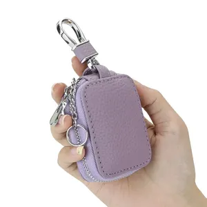 AndoBag Mini Porte-clés de mode pour hommes et femmes, en cuir véritable, avec fermeture éclair, étui pour écouteurs, petit portefeuille avec porte-clés 2517 - Product Image 6
