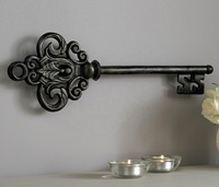 Décoration murale en aluminium moulé de style antique, couleurs personnalisables, pour la maison, le bureau, la cuisine, forme de clé squelette, service OEM