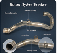 Système d'échappement complet de course modifié de qualité européenne pour moto V8, compatible JOG V8, DIO, BWS, ZX, DIO90, RR, DIO 26AA, ZX 26AA