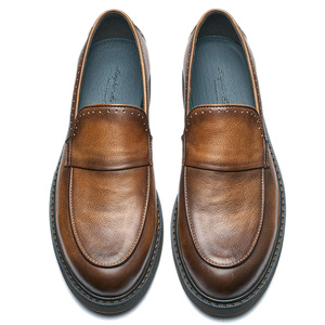 Chaussures habillées en cuir véritable de haute qualité pour hommes, marron et noir, design personnalisé, vente en gros pour la <span class=keywords><strong>saison</strong></span> automne-hiver - Product Image 5
