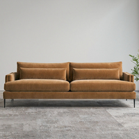 Canapé-lit 3 places en velours antique contemporain, mobilier de luxe léger pour la maison avec revêtement haute performance, ensembles de salon
