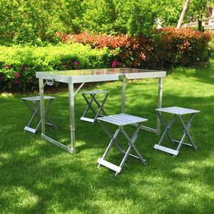 Folding <b>Table</b> Mesa Alumino Plegable <b>Camping</b> Outdoor With Chair - Product Image 1