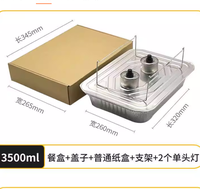 Contenants rectangulaires jetables en aluminium avec couvercles, boîtes bento à emporter pour poisson grillé