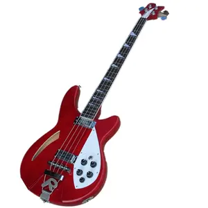 Huiyuan 4 Saiten Red Body E-Bass-Gitarre mit Semi-Hollow Body, Saiten instrument