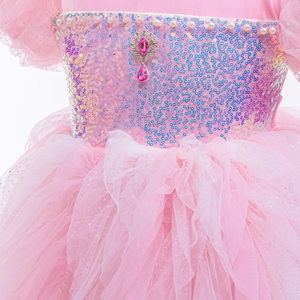 Robe en tulle rose pour filles, costume de princesse pour Halloween, fête <span class=keywords><strong>d</strong></span>'anniversaire, robe <span class=keywords><strong>d</strong></span>'été pour enfants, tenue pour tous les jours - Product Image 4