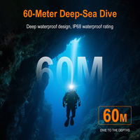 Lampe frontale LED réglable 1400LM, étanche IP68, pour plongée sous-marine, spéléologie et natation