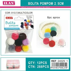 Iln Multicolored <b>Wool</b> Pompom 2.5 Cm <b>Craft</b> Decorations - Product Image 1