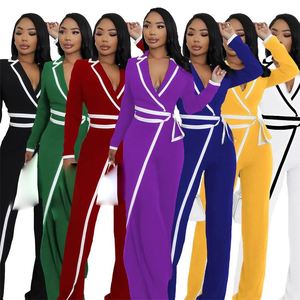 Tuta Elegante da Celebrità Decorata con Perline e Diamanti, Scollo a V Senza Maniche - Product Image 3