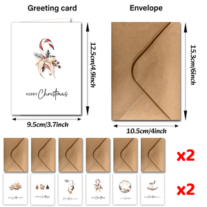 Enveloppes de cartes de Noël en carton personnalisées de haute qualité, cartes de vœux avec finition gaufrée, logo personnalisé, design vintage chaleureux, impression - Product Image 3