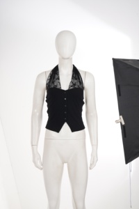 Débardeur Femme Noir en Dentelle à Col Halter et Col en V, Sans Manches, Style Camisole, Sexy et Chic, Boutons sur le Devant, Coupe Ajustée, pour l'Été et le Streetwear - Product Image 6