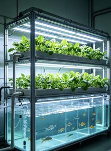 Sistema de Acuaponía Ecológico <span class=keywords><strong>con</strong></span> Recirculación e Iluminación <span class=keywords><strong>LED</strong></span> para Plantas, Integración de Peces y <span class=keywords><strong>Cultivo</strong></span> de Vegetales en Interiores - Product Image 4
