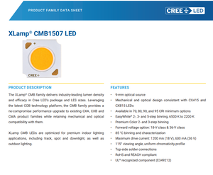 Lámparas LED CREE en Stock, CMB1507 LED 18V 36V 23W Máx. Emisor de Luz Blanca de Alto CRI, Chip LED COB - Product Image 2
