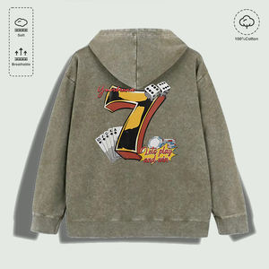 Sweat à capuche 100% coton lavé avec graphisme « Yourbrand Casino 7 Let Play Win », plusieurs couleurs - Product Image 4