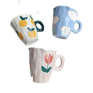 Mug en céramique fait main Niche, motif petit ours mignon, 250 ml, irrégulier, noir et blanc à carreaux, pour café et lait, compatible lave-vaisselle et micro-ondes - Product Image 6