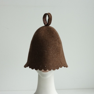 Chapeau de sauna réutilisable en <span class=keywords><strong>laine</strong></span> mérinos 100% écologique et doux avec logo personnalisé pour la protection des cheveux lors de bains de spa - Product Image 2