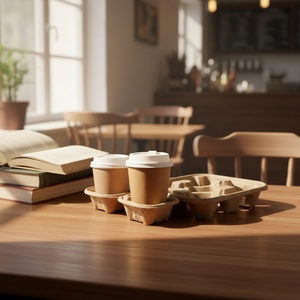 Gobelets à café jetables Sunshine personnalisés de 8 oz/10 oz/12 oz à double paroi en papier avec couvercles - Product Image 1