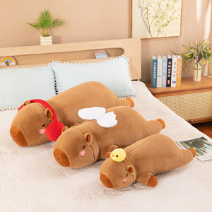 Almohada de Peluche de Capibara para Dormir de Lado con Relleno de Algodón, Diseño de Ángel para Niña, Cojín Cómodo, Decoración, Muñecas Suaves - Product Image 1