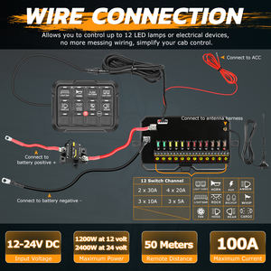 Nouveau panneau de commutation automobile programmable par l'utilisateur, 8 à 12 interrupteurs, 12V, tout-terrain, 4x4, accessoires d'éclairage automobile pour système d'alimentation - Product Image 2