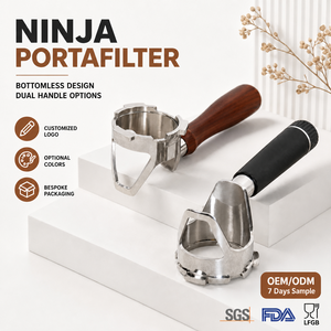 Porte-filtre sans fond Ninja 53,5 mm à 3 oreilles, accessoires pour <span class=keywords><strong>machine</strong></span> à <span class=keywords><strong>expresso</strong></span>, poignée à café en acier inoxydable écologique - Product Image 1