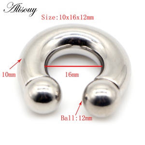 Alisouy 1 Pieza Anillo Grande para Nariz con Bola Cautiva, Expansor de Oreja, Calibre Grande, Piercing <span class=keywords><strong>Genital</strong></span> Masculino BCR, Argolla, Joyería Corporal - Product Image 3