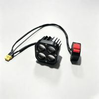 Kit de phares à LED quadruples alimentés par batterie Trontech 24W universel pour vélo électrique, moto, scooter avec boîte de batterie externe IP67