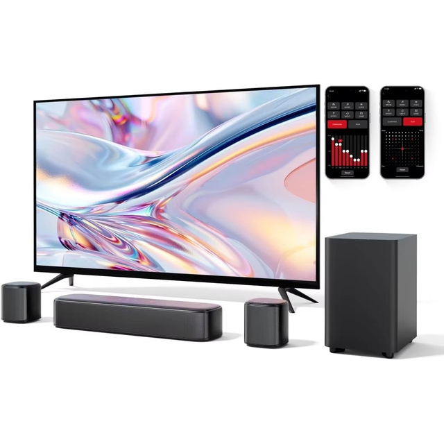 5.1ch Smart TV Sound Bar Virtual Surround Home Theater System with Optical Interface App-Controlled Sound Bars