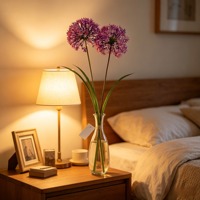 Bouquet de fleurs artificielles d'allium rose, fausses tiges de fleurs d'oignon géantes pour la décoration de la maison, des mariages et des fêtes