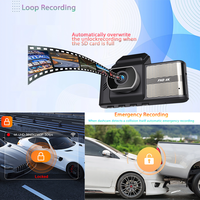 Pelacak GPS dasbor ganda 4K, kamera DVR mobil dengan layar IPS 3.16 inci WiFi/Android untuk bukti asuransi Amerika Utara garansi 1 tahun