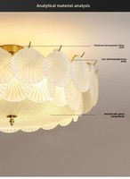 Lustres en forme de coquille en fer de luxe léger, LED blanc chaud, design contemporain, compatibles AC, dimmables, installation facile
