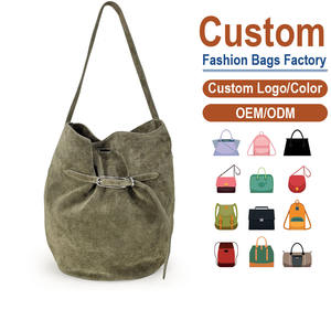 Bolso de hombro de gamuza de grano completo – Cierre con cordón |   Textura fina y mate, suave y cómoda al tacto - Estilo europeo - Product Image 1