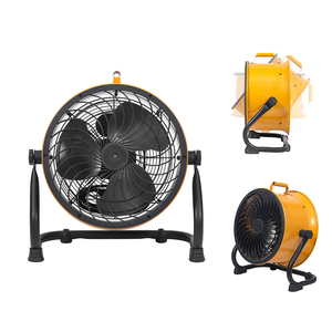 14-Zoll-Industrie-Trommel-Luftzirkulator Tragbarer Hochgeschwindigkeits-Boden ventilator mit Metall gehäuse Gelber Werkstatt-Garagen kühl ventilator - Product Image 1