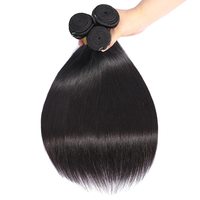 Penjualan Laris Bundel Rambut Manusia Remy Lurus Brasil Virgin 100% Bundel Rambut Manusia Tanpa Diproses Jalinan Ekstensi Rambut
