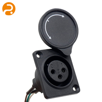 Conector Dual XLR Hembra para Montaje en Panel, Paso de 2.54mm, Conductor de Aluminio, Cable de PVC con Cubierta Antipolvo, 1 Metro, para Audio Industrial