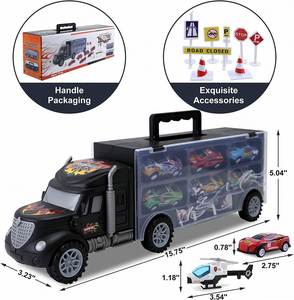 Juguete de Camión de Transporte de Aleación con Contenedor Grande, Música, Bomberos e Ingeniería, Set de Juguetes para Niños, Regalos - Product Image 5