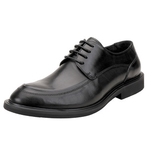 Zapatos de Vestir de Piel Genuina para Hombre, con Punta Redonda, Cordones, Color Sólido, Formales, para Todas las Temporadas, Suela de Goma, Envío Directo - Product Image 6