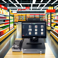 Système Windows POS 14 pouces i3 i5 Win10 écran tactile caisse enregistreuse avec imprimante thermique Restaurant Terminal bureau POS