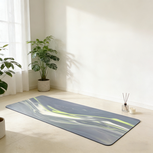 Tapete de Yoga Antideslizante de Doble Cara Azul Verde Azulado, Base de Caucho Natural Extra Gruesa con Textura Ondulada de Fibra de Coco/PU Colorida, para Gimnasio en Casa - Product Image 3