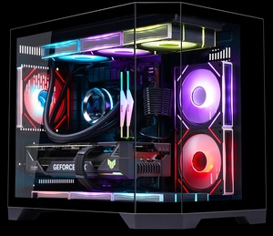 Boîtier PC avec ventilateurs, hub de données intelligent, compatible <span class=keywords><strong>RTX</strong></span> <span class=keywords><strong>4090</strong></span>, prêt pour radiateur liquide AIO, conception à deux zones, boîtier d'ordinateur de jeu sans pilier - Product Image 4