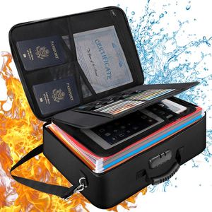 Sac de rangement ignifuge multicouche OEM avec bandoulière réglable pour organiser l'argent, les passeports et les documents de voyage, pour un stockage sécurisé des dossiers - Product Image 1