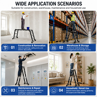 Échelle d'évacuation pliante multifonction CE/EN131, échelle escamotable portable et rétractable, échelle de sécurité 4X3 4X4 4X5, escalier de grenier pliable